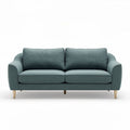 Fabric two-seater sofa in teal color with wooden legs 200 x 90 x 85cm