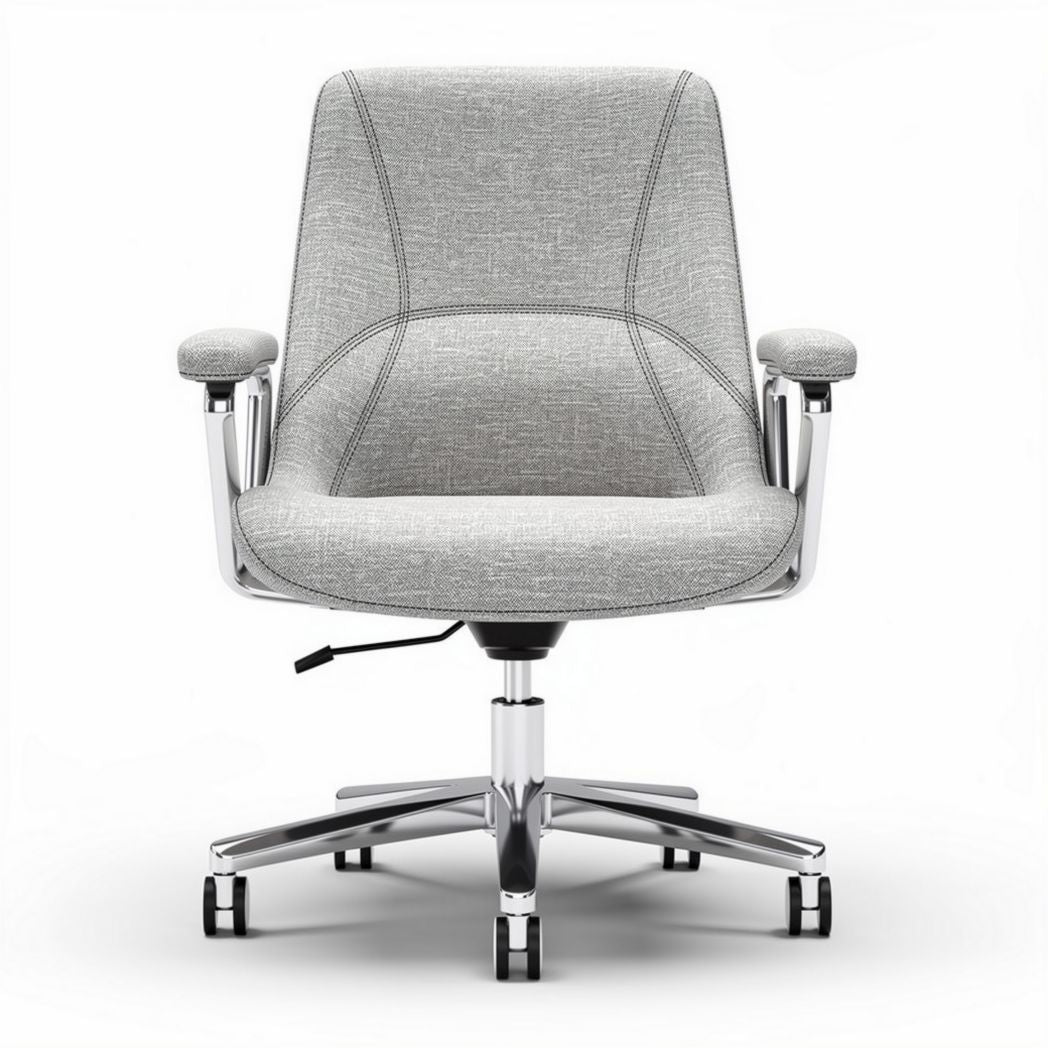 Fabric swivel office chair with adjustable height and chrome base 60 x 60 x 90cm
