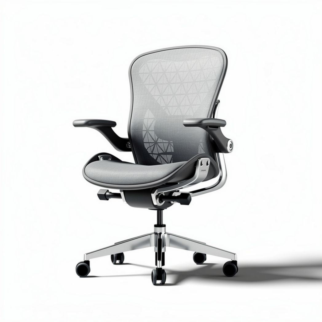 Mesh ergonomic office chair with adjustable arms and lumbar support 60 x 60 x 90cm