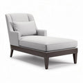 Grey fabric chaise lounge with solid wood frame and removable cushion 100 x 75 x 85cm