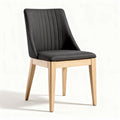 Upholstered dining chair with wooden legs in gray 45 x 50 x 85cm